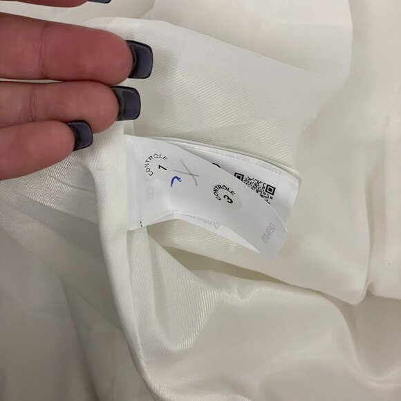 Zara Womens Blazer Suit Jacket S Small Ecru Topstitched Polyester 2818/781 NWT - Picture 13 of 16